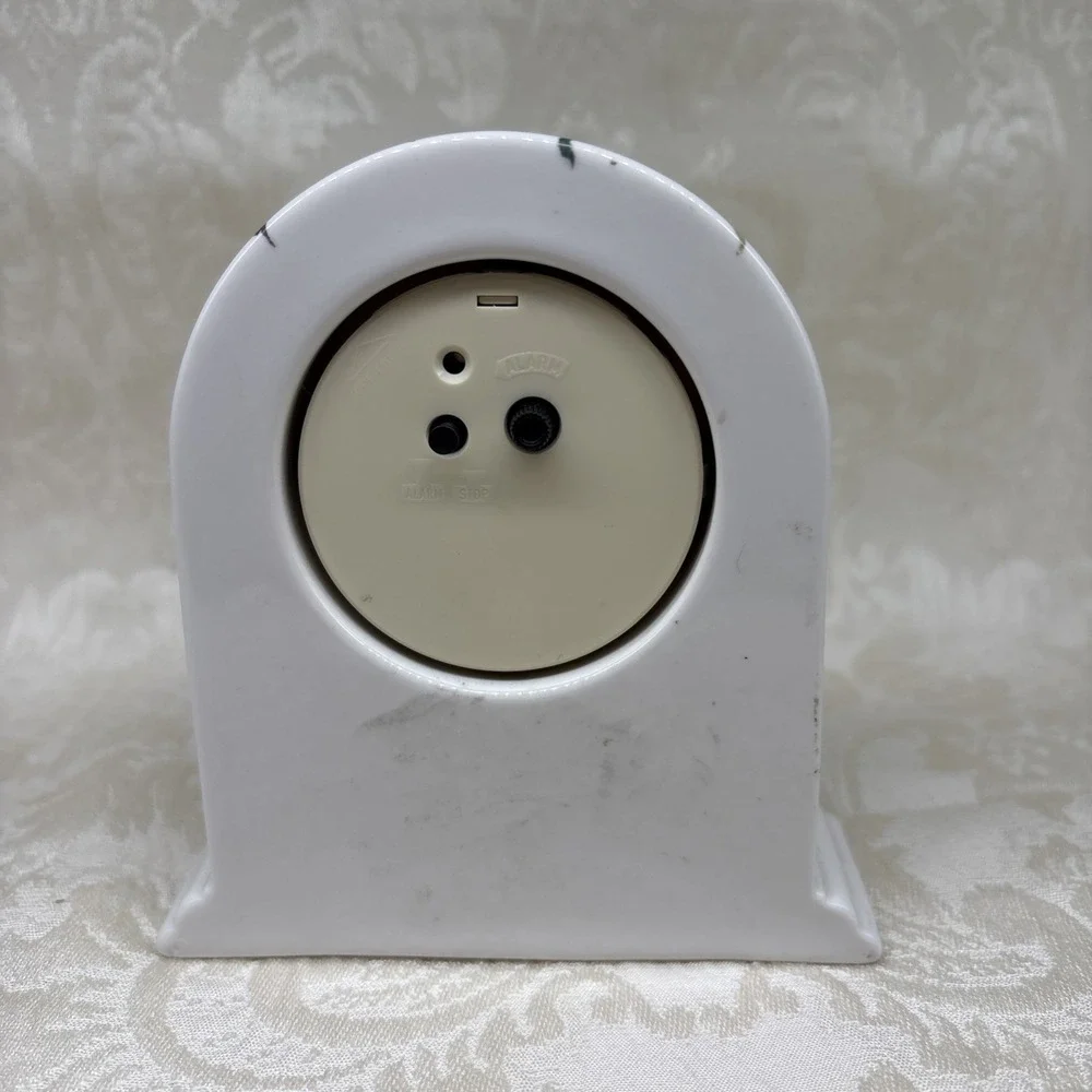 Vintage Germany Grayshott Pottery Porcelain Quartz Mantel Clock, Flowers Pattern